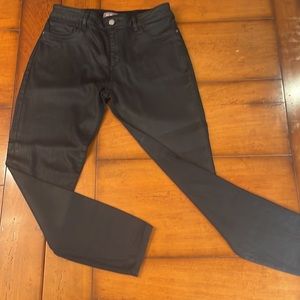 DL1961 Florence Ankle Mid-Rise Instasculpt Skinny Black Coated Jeans
